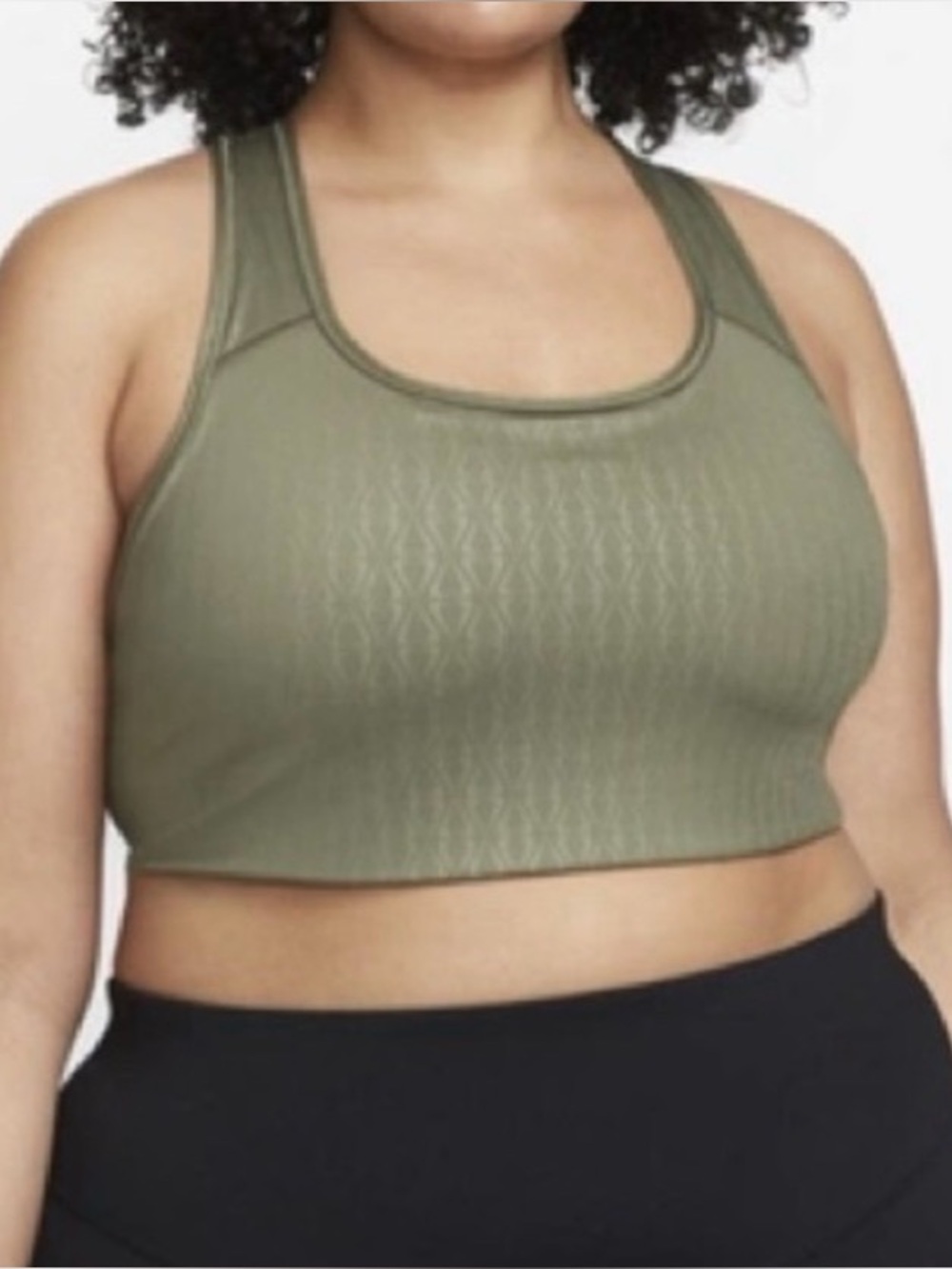 NIKE Olive Green Medium Support Swoosh Bra Women’s 2X
